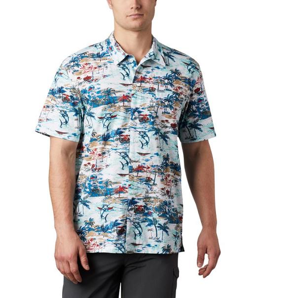 Columbia PFG Trollers Best Shirts Brown Billfish BBQ For Men's NZ62589 New Zealand